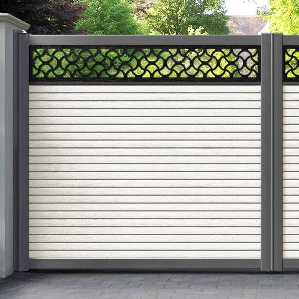 Hudson Vida Straight Top Driveway Gate - Light Stone - Top Screen