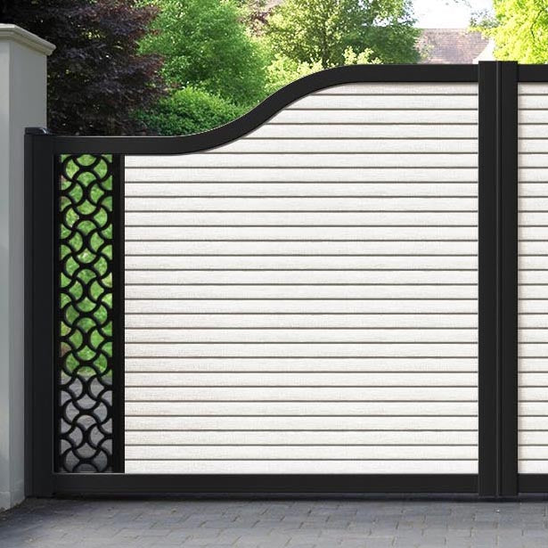 Hudson Vida Curved Top Driveway Gate - Light Stone - End Screen