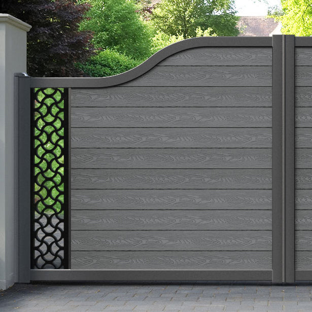 Classic Vida Curved Top Driveway Gate - Mid Grey - End Screen