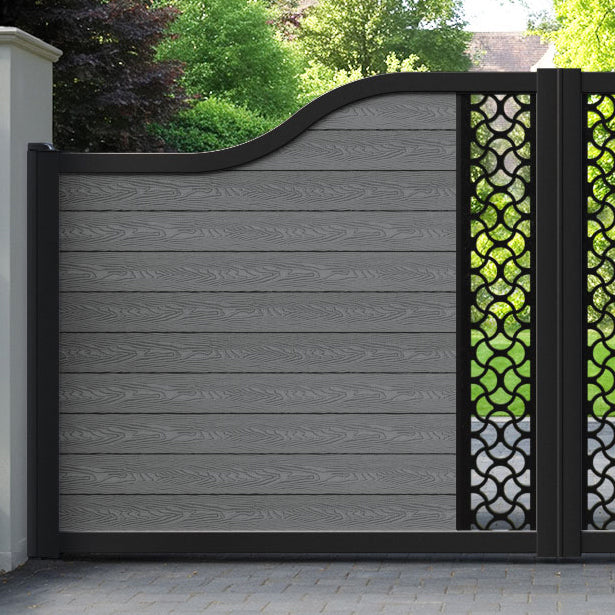 Classic Vida Curved Top Driveway Gate - Mid Grey - Middle Screen