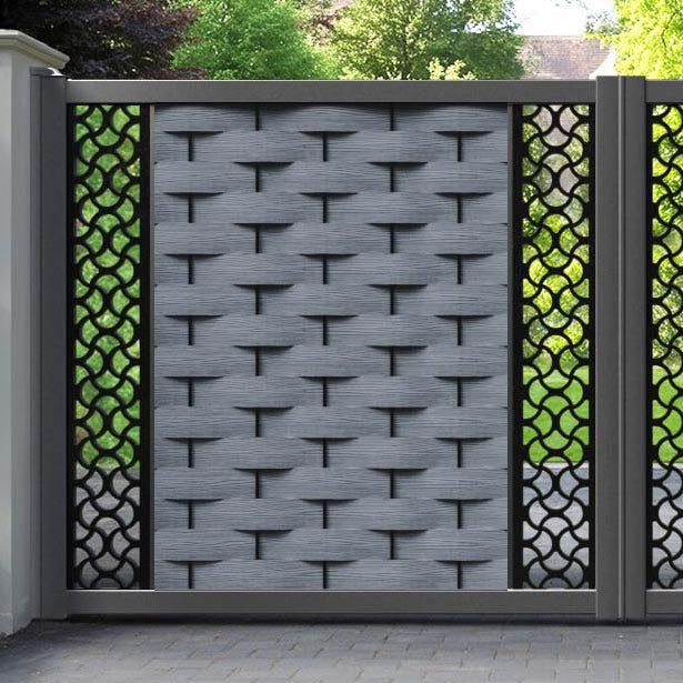 Ripple Vida Straight Top Driveway Gate - Anthracite - Middle & End Screen