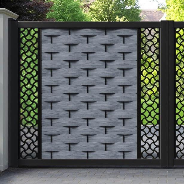 Ripple Vida Straight Top Driveway Gate - Anthracite - Middle & End Screen