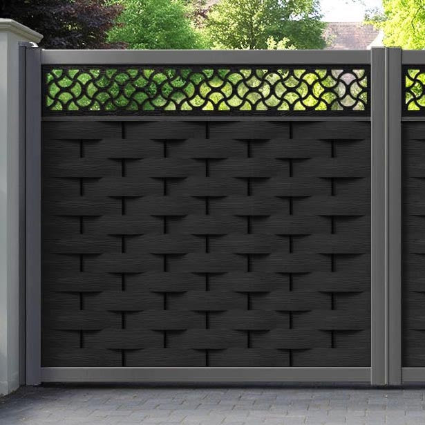 Ripple Vida Straight Top Driveway Gate - Black - Top Screen