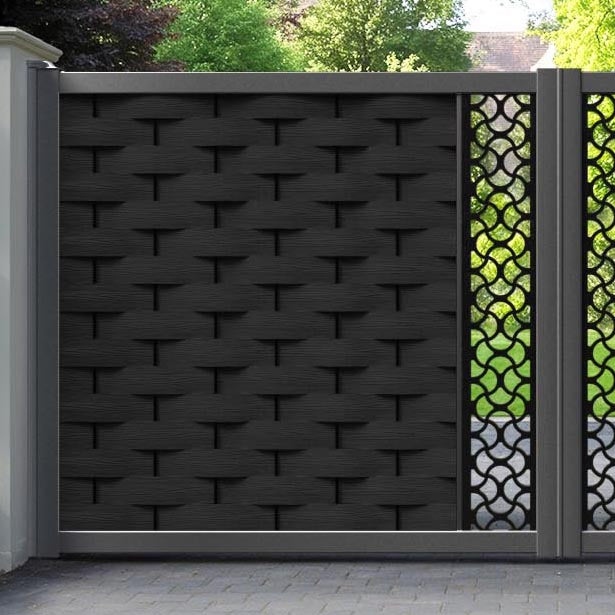 Ripple Vida Straight Top Driveway Gate - Black - Middle Screen