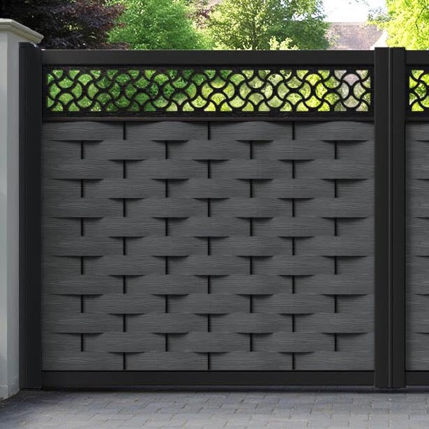 Ripple Vida Straight Top Driveway Gate - Dark Grey - Top Screen