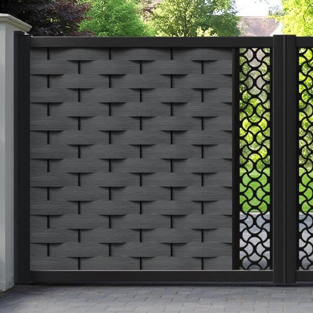 Ripple Vida Straight Top Driveway Gate - Dark Grey - Middle Screen
