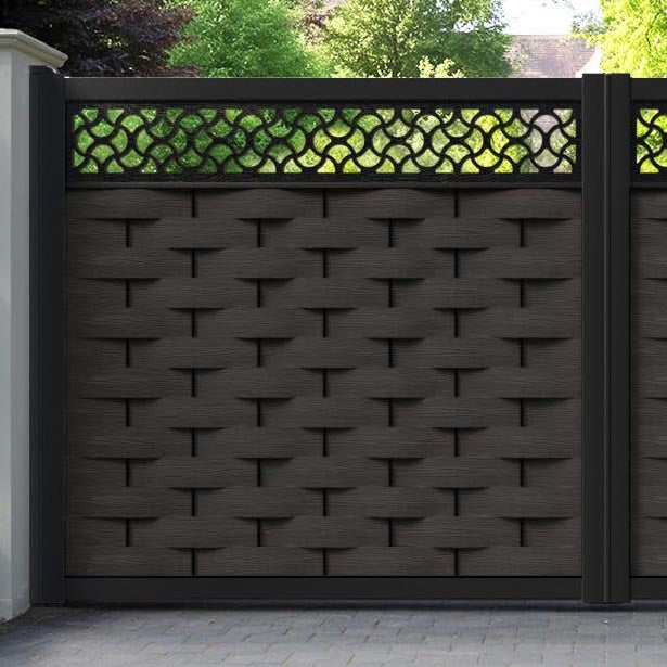 Ripple Vida Straight Top Driveway Gate - Dark Oak - Top Screen