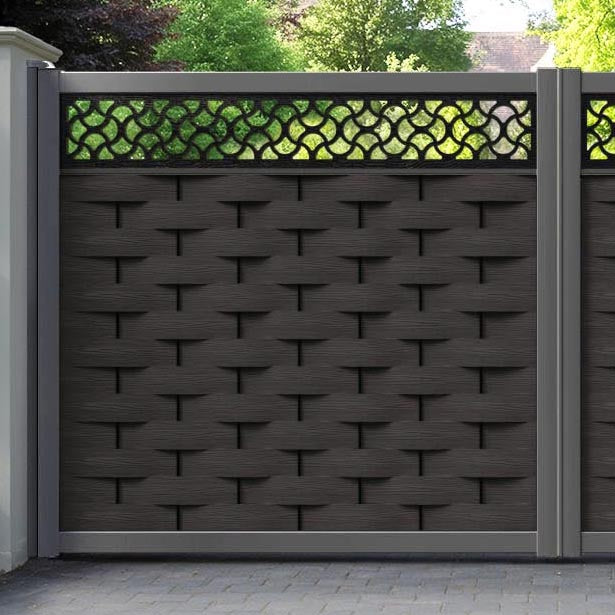Ripple Vida Straight Top Driveway Gate - Dark Oak - Top Screen