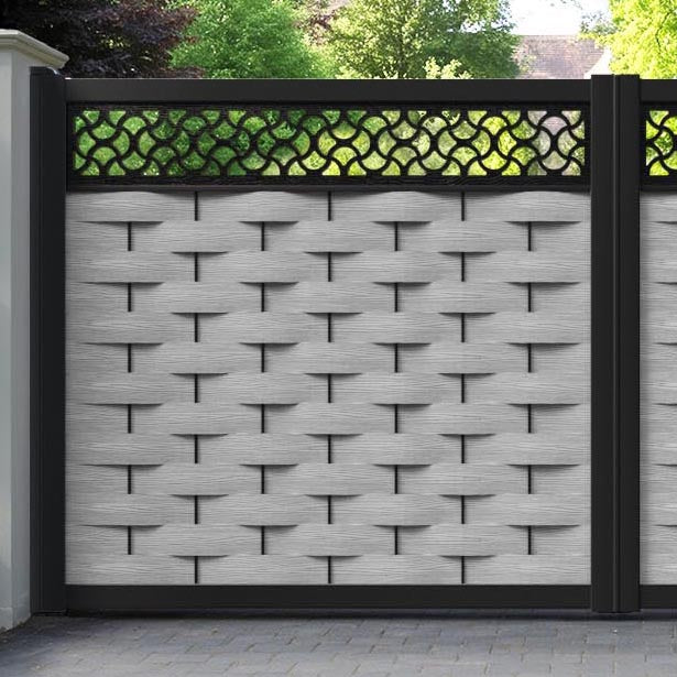Ripple Vida Straight Top Driveway Gate - Light Grey - Top Screen