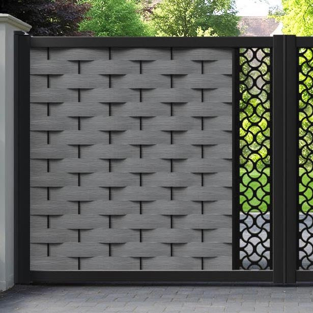 Ripple Vida Straight Top Driveway Gate - Mid Grey - Middle Screen