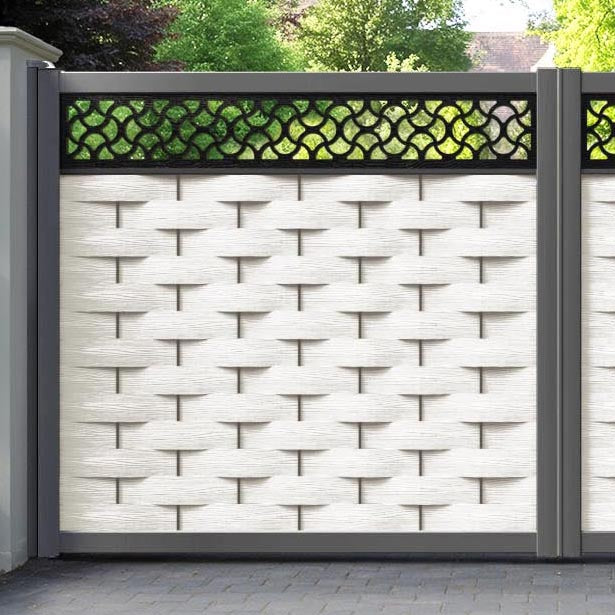 Ripple Vida Straight Top Driveway Gate - Light Stone - Top Screen