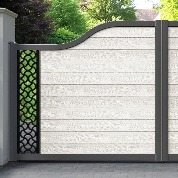 Classic Vida Curved Top Driveway Gate - Light Stone - End Screen