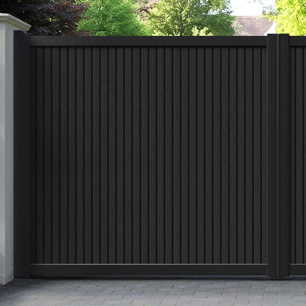 Virtis Black Straight Top Driveway Gate
