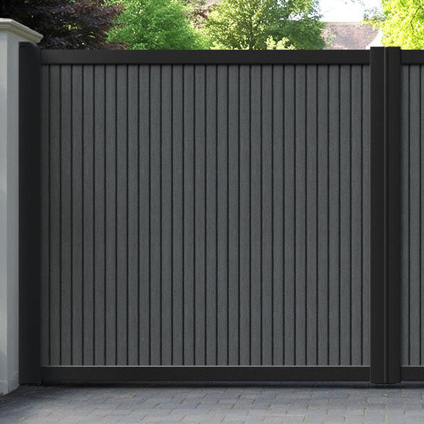 Virtis Dark Grey Straight Top Driveway Gate