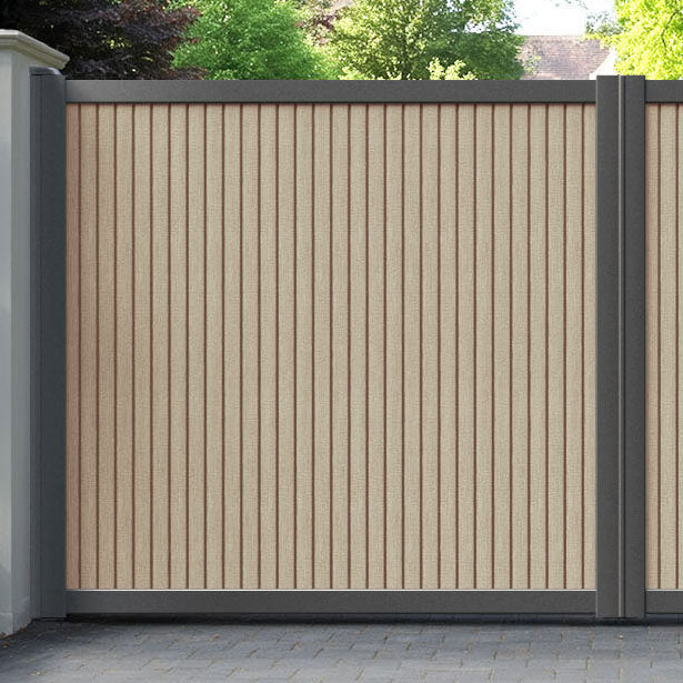 Virtis Light Oak Straight Top Driveway Gate