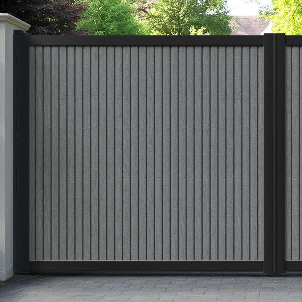 Virtis Mid Grey Straight Top Driveway Gate