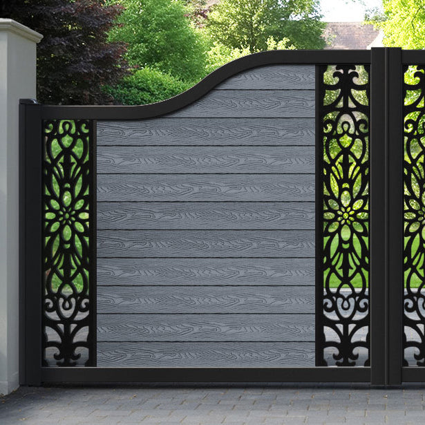 Classic Windsor Curved Top Driveway Gate - Anthracite - Middle & End Screen