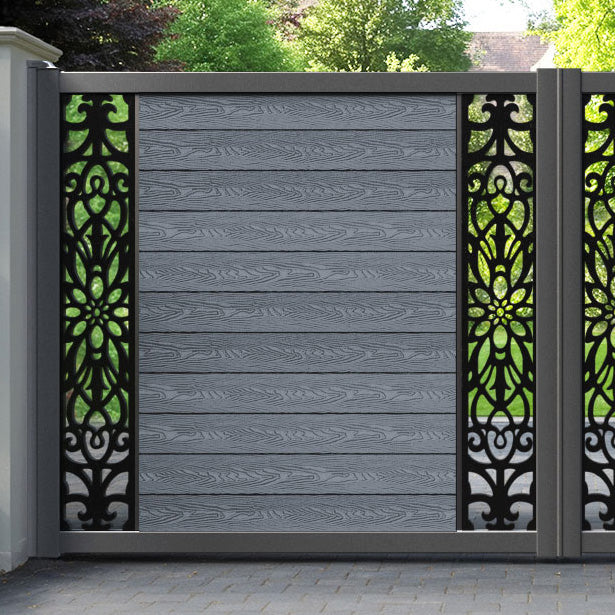 Classic Windsor Straight Top Driveway Gate - Anthracite - Middle & End Screen