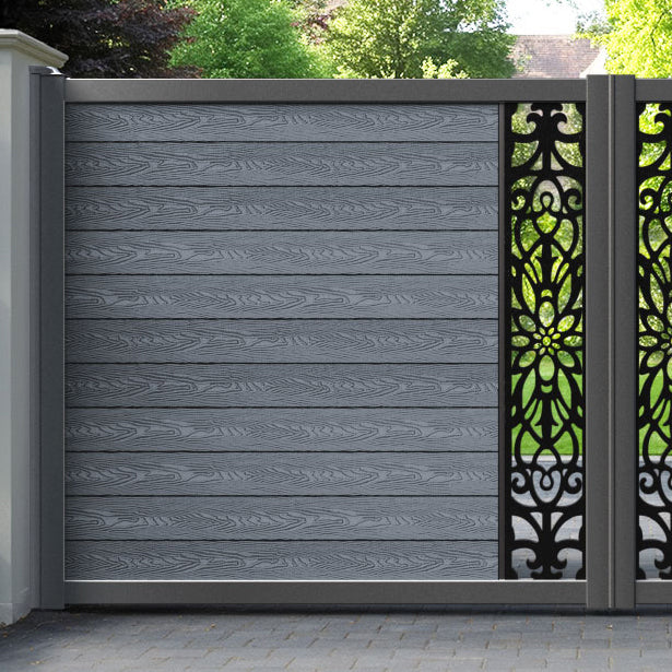 Classic Windsor Straight Top Driveway Gate - Anthracite - Middle Screen