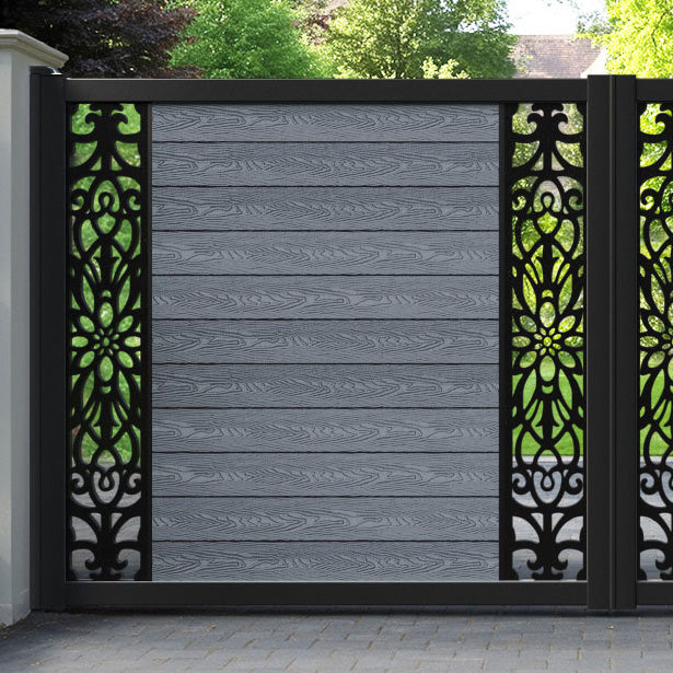Classic Windsor Straight Top Driveway Gate - Anthracite - Middle & End Screen