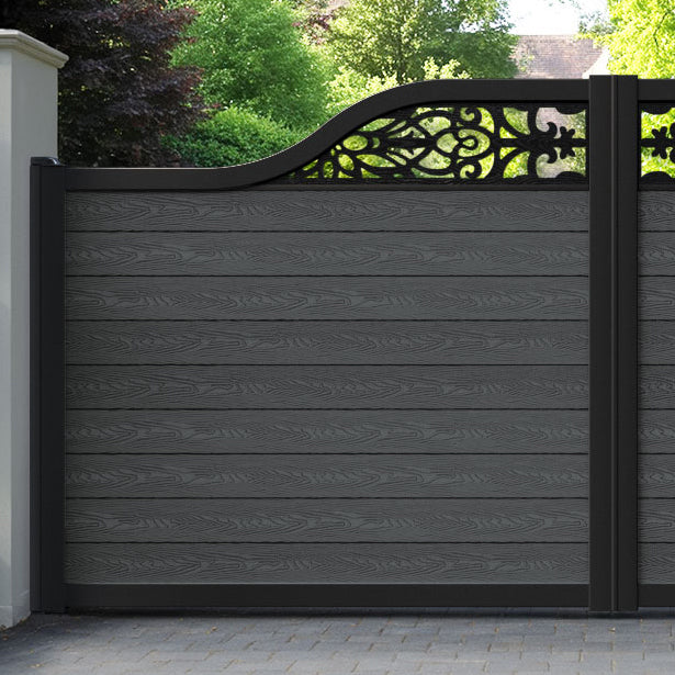 Classic Windsor Curved Top Driveway Gate - Dark Grey - Top Screen