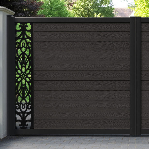 Classic Windsor Straight Top Driveway Gate - Dark Oak - End Screen