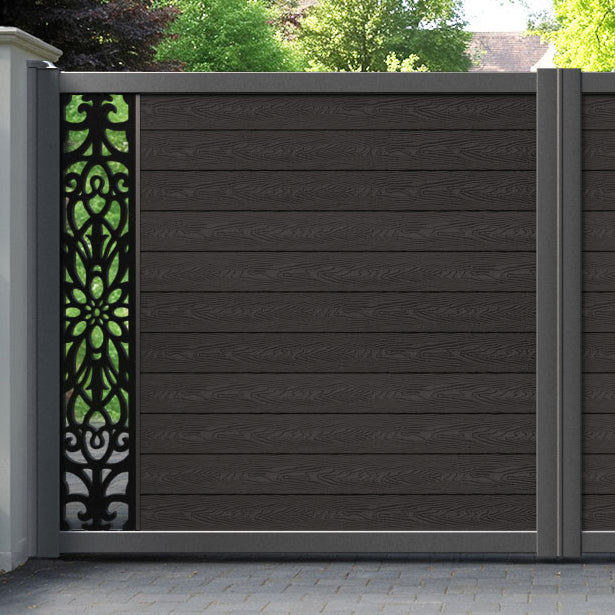Classic Windsor Straight Top Driveway Gate - Dark Oak - End Screen