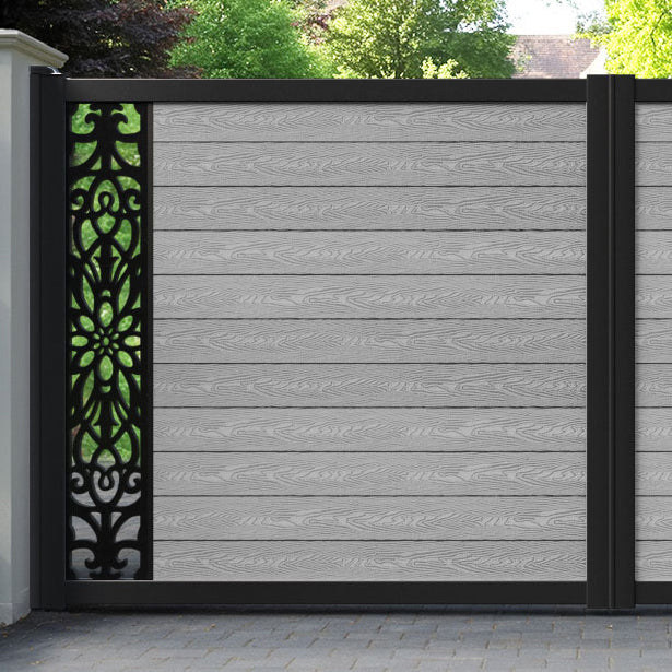 Classic Windsor Straight Top Driveway Gate - Light Grey - End Screen