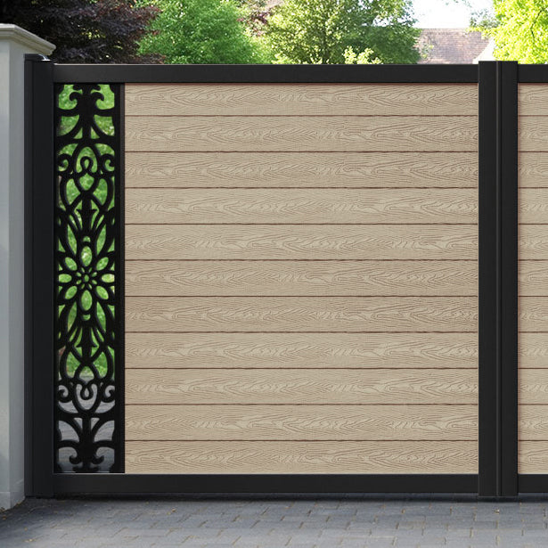 Classic Windsor Straight Top Driveway Gate - Light Oak - End Screen