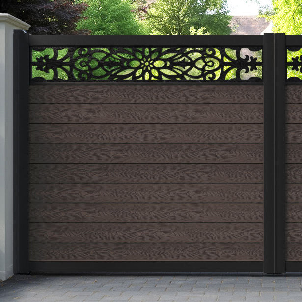 Classic Windsor Straight Top Driveway Gate - Mid Brown - Top Screen