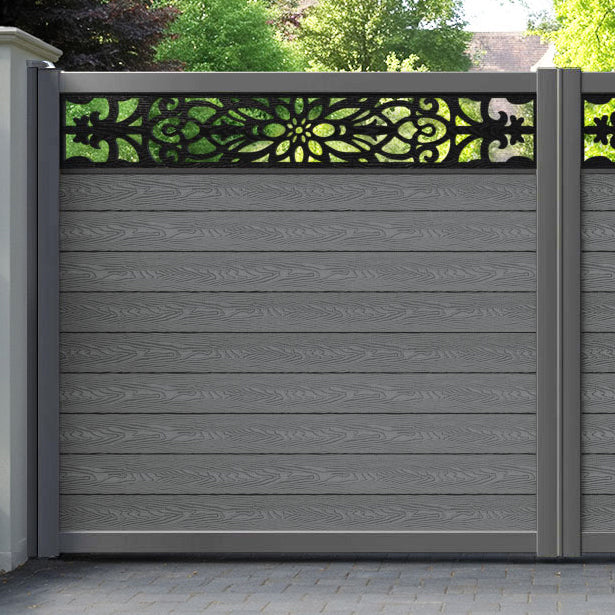 Classic Windsor Straight Top Driveway Gate - Mid Grey - Top Screen