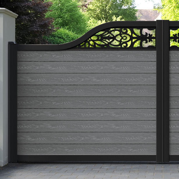 Classic Windsor Curved Top Driveway Gate - Mid Grey - Top Screen