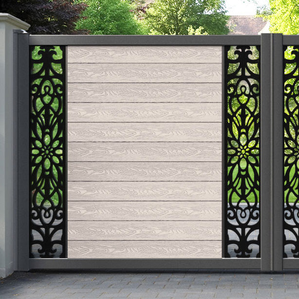 Classic Windsor Straight Top Driveway Gate - Mid Stone - Middle & End Screen