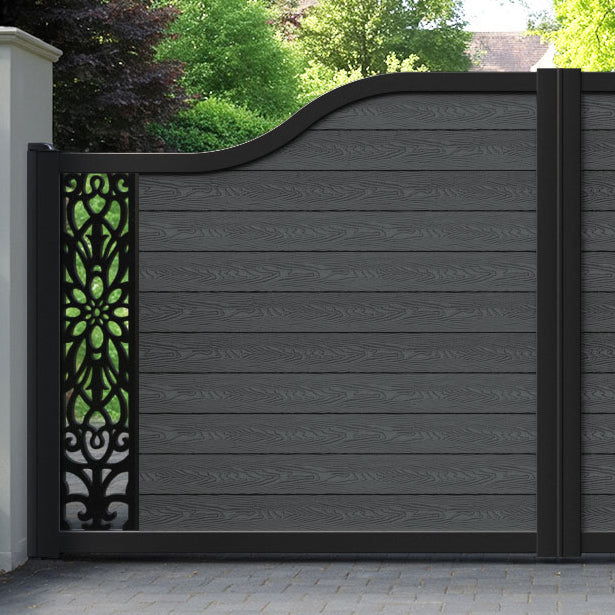 Classic Windsor Curved Top Driveway Gate - Dark Grey - End Screen