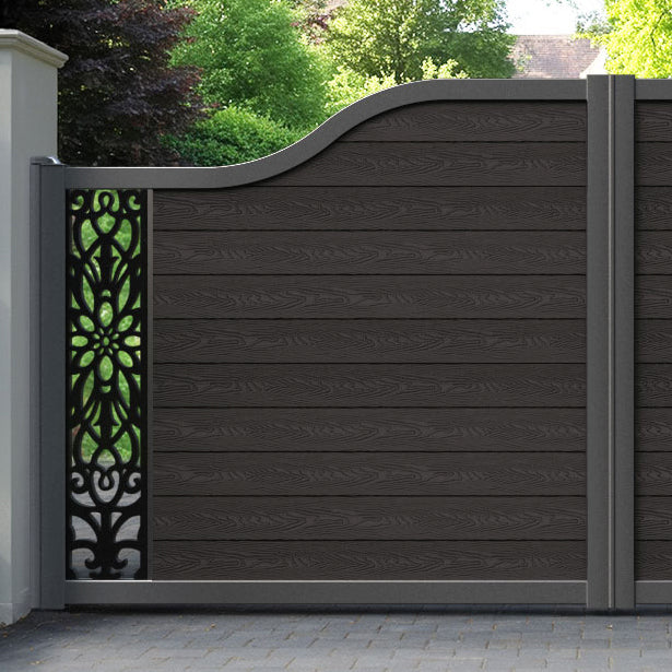 Classic Windsor Curved Top Driveway Gate - Dark Oak - End Screen