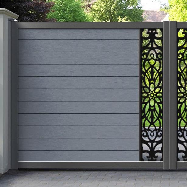 Fusion Windsor Straight Top Driveway Gate - Anthracite - Middle Screen