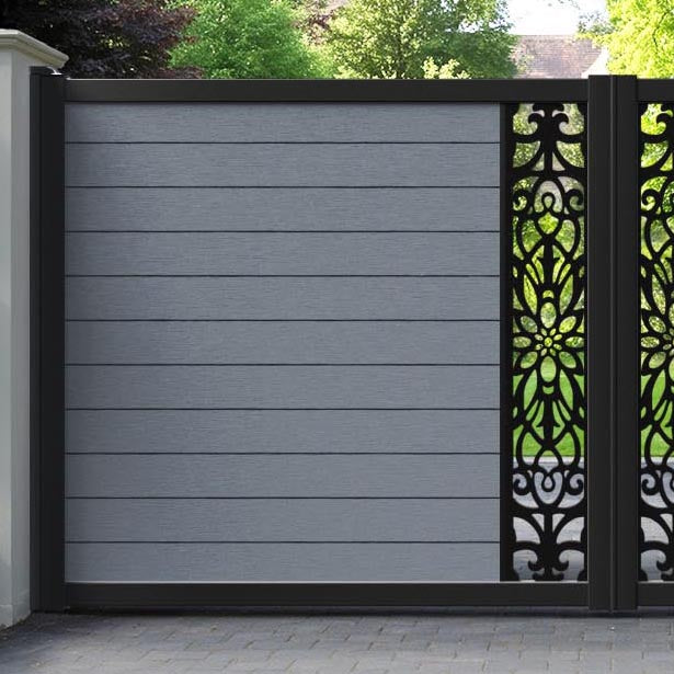 Fusion Windsor Straight Top Driveway Gate - Anthracite - Middle Screen