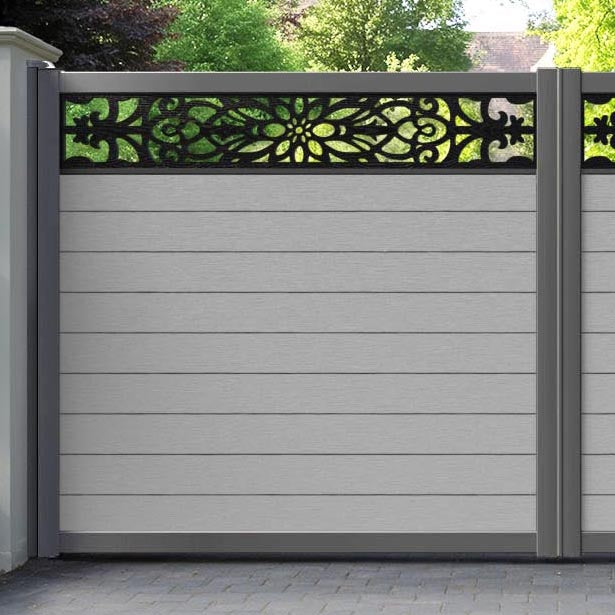 Fusion Windsor Straight Top Driveway Gate - Light Grey - Top Screen