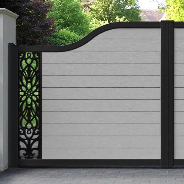 Fusion Windsor Curved Top Driveway Gate - Light Grey - End Screen