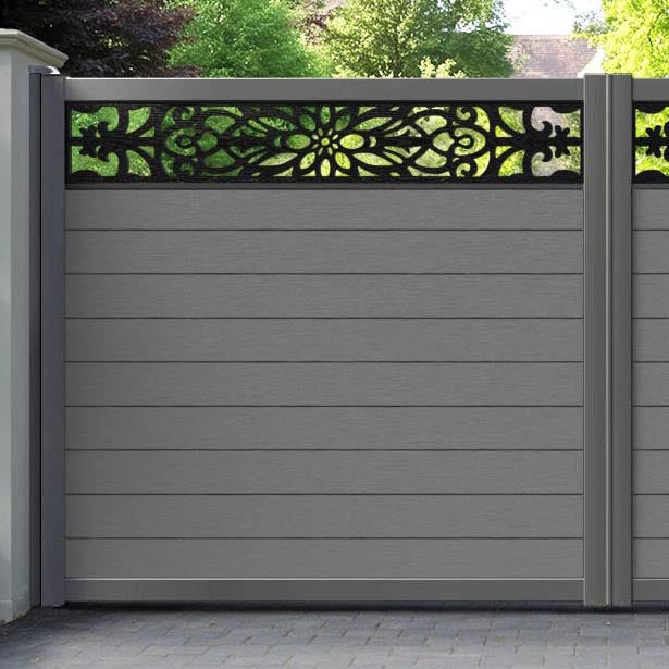 Fusion Windsor Straight Top Driveway Gate - Mid Grey - Top Screen
