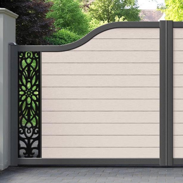 Fusion Windsor Curved Top Driveway Gate - Mid Stone - End Screen
