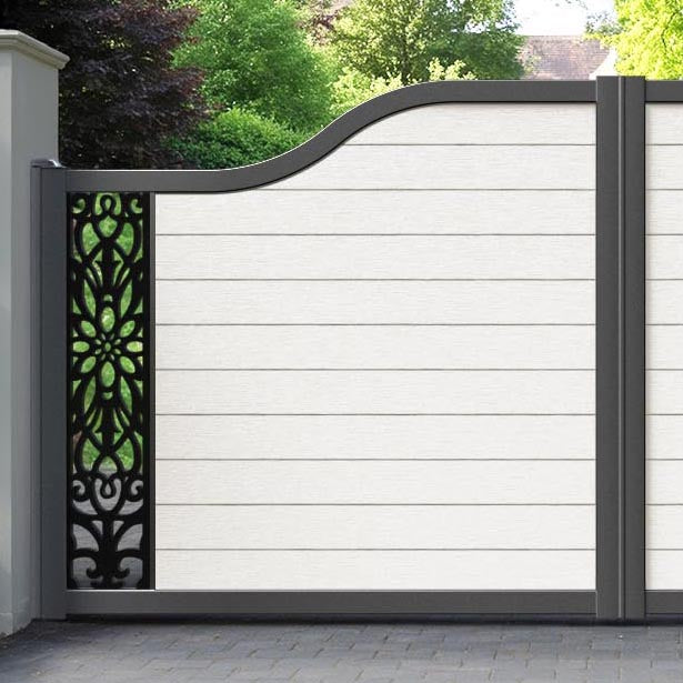 Fusion Windsor Curved Top Driveway Gate - Light Stone - End Screen