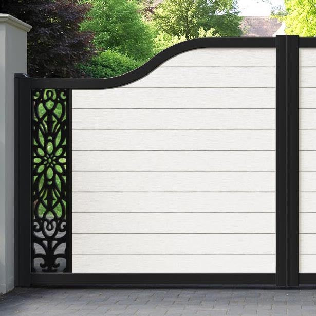 Fusion Windsor Curved Top Driveway Gate - Light Stone - End Screen