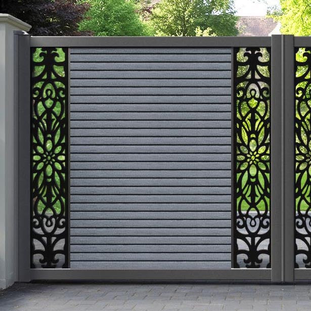 Hudson Windsor Straight Top Driveway Gate - Anthracite - Middle & End Screen