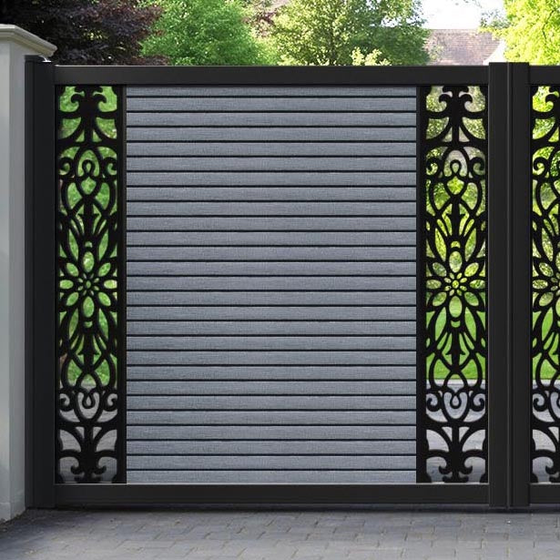 Hudson Windsor Straight Top Driveway Gate - Anthracite - Middle & End Screen