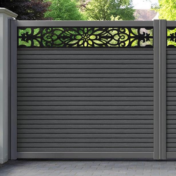 Hudson Windsor Straight Top Driveway Gate - Dark Grey - Top Screen