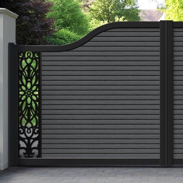 Hudson Windsor Curved Top Driveway Gate - Dark Grey - End Screen