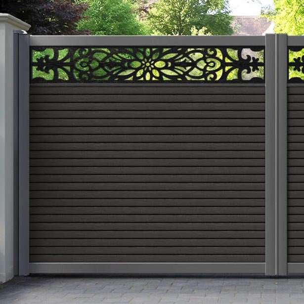 Hudson Windsor Straight Top Driveway Gate - Dark Oak - Top Screen