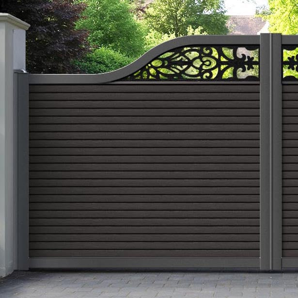 Hudson Windsor Curved Top Driveway Gate - Dark Oak - Top Screen