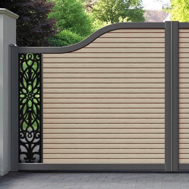 Hudson Windsor Curved Top Driveway Gate - Light Oak- End Screen